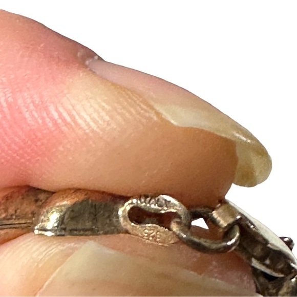 Vintage Italy Sterling 925 Silver San Marco Macaroni Link Bracelet 7" Signed 15g - Picture 9 of 16